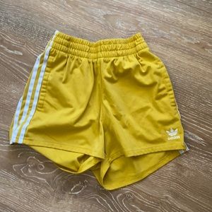 Adidas mustard yellow shorts